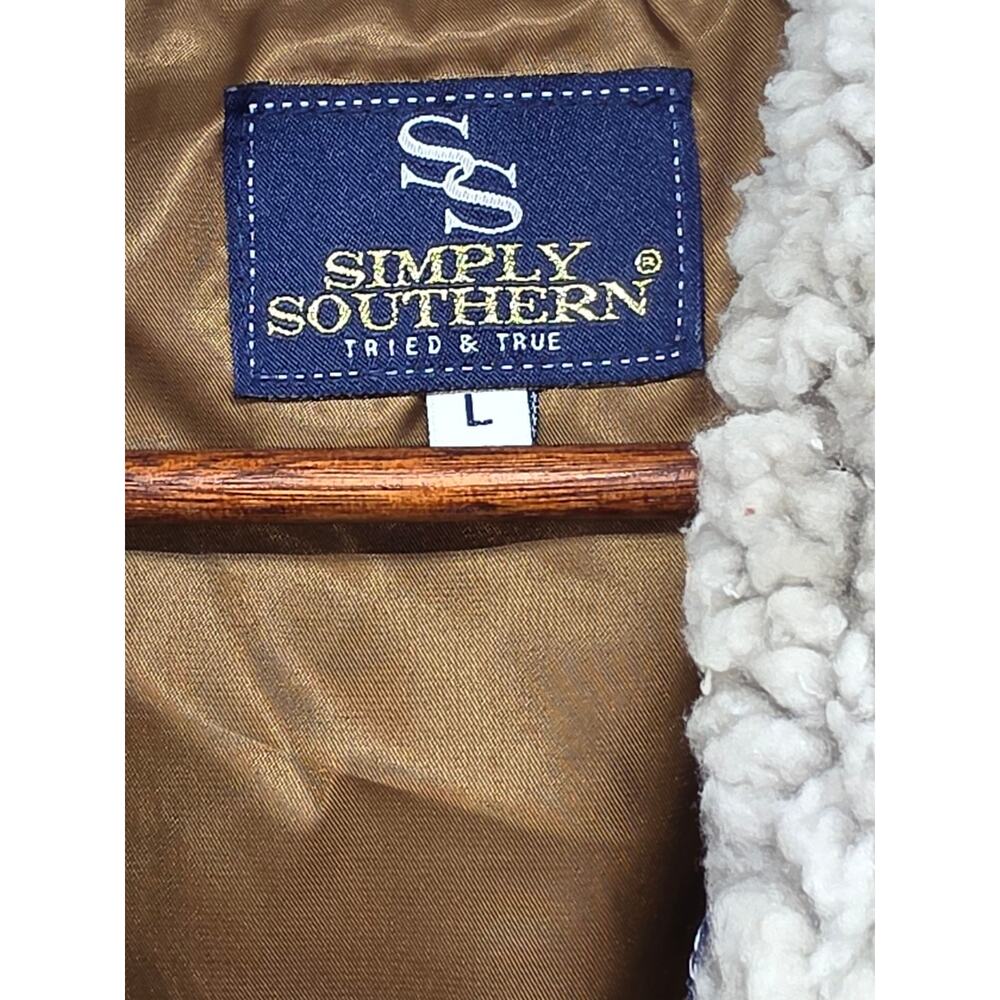 Simply Southern Tried & True Sherpa Vest Women’s Large Brown Fleece Full Zip - Picture 9 of 12